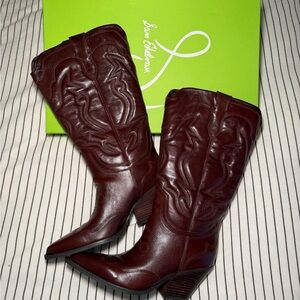 Sam Edelman Women's Burgundy Heeled Boots